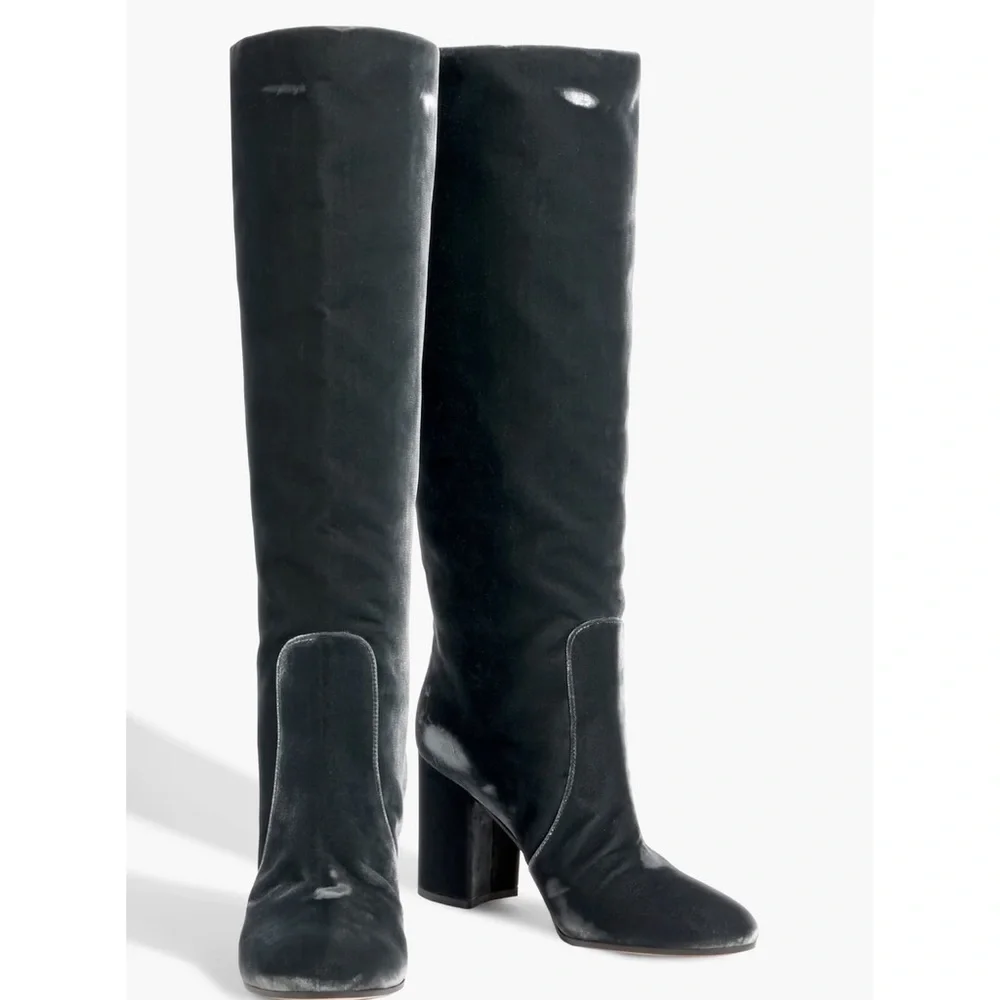Gianvito Rossi Anthracite Velvet Knee Boots 36 NWT
